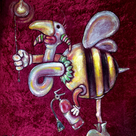 Voodoo Velvet: 'You want me to do What', 2015 Acrylic Painting, Pop. Artist Description:   Acrylic painted on red velvet, Velvet painting. Come see the bizarre, the beautiful, the surreal!One of a kind original velvet paintings, created for your enjoyment.  For more information visit: www. voodoovelvet. com        ...