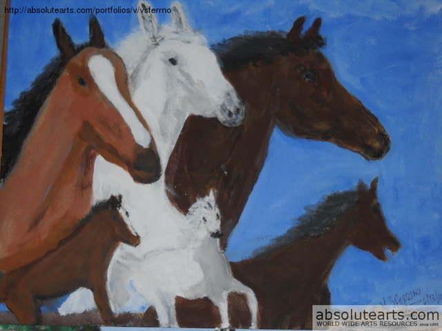 Vincent Sferrino  'Stallions', created in 2013, Original Painting Acrylic.