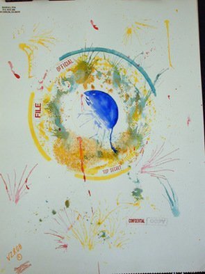 Randall Fox: 'A recycled Memory Mono Print in 5 Colors', 2008 Watercolor, Mandala. 
