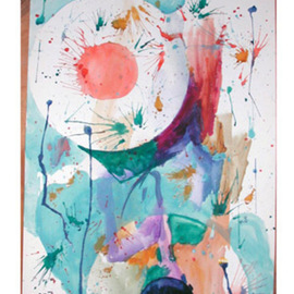 Randall Fox Artwork Color Splashed Memories of 5 centuries of Art, 2007 Watercolor, Mandala