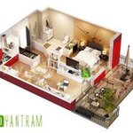 3D Home floor plan Design Manila By Ruturaj Desai