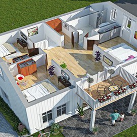 3D floor plan Home Design Manila By Ruturaj Desai