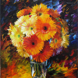 Daniel Wall: 'Bouquet of Daisies', 2009 Oil Painting, Birds. Artist Description:    Original oil painting finished with brushes   ...