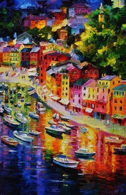 Daniel Wall: 'Portofino Summer', 2015 Oil Painting, Cityscape. Portofino Vista, Portofino waterfront summer, Portofino Harbor, Italy Harbor, Italy Portofino. Italy Portaofino Sunset. Italian Sunny Day summer. ...