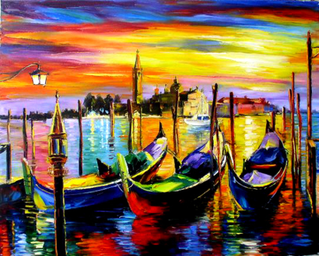 Artist Daniel Wall. 'Venice Sunrise' Artwork Image, Created in 2007, Original Printmaking Giclee. #art #artist