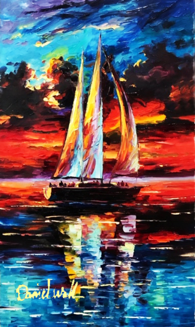Daniel Wall  'Splendid Sailing', created in 2019, Original Printmaking Giclee.