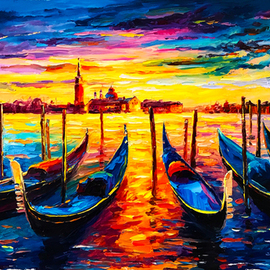 Daniel Wall: 'splendid venice', 2020 Oil Painting, Cityscape. Artist Description: Venice, Italy, portofino...