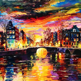 Daniel Wall: 'wonderful amsterdam', 2020 Oil Painting, Cityscape. Artist Description: Amsterdam, Nethelands...