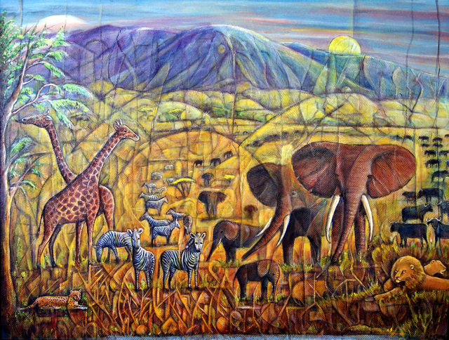 Artist Walter Crew. 'Walters Africa' Artwork Image, Created in 2011, Original Painting Acrylic. #art #artist