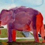Big Pink Elephant on Interstate 55 By Walter King
