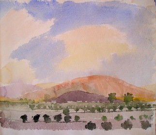 Walter King: 'Towards the Sierra Chicas', 2007 Watercolor, Landscape.  Towards the Sierra Chicas west of Cordoba Argentina. ...