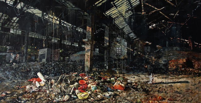 Jixin Wang  'The Lost Glory Jingdezhen Series No12', created in 2009, Original Painting Oil.