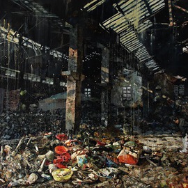 Jixin Wang: 'The Lost Glory Jingdezhen series No12', 2009 Oil Painting, Architecture. Artist Description:  The Lost Glory Jingdezhen series No. 12   ...