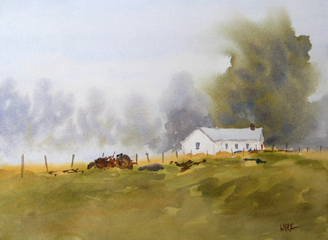 Artist Kenneth Ware. 'The Cold And Damp' Artwork Image, Created in 2005, Original Watercolor. #art #artist
