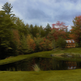 Wayne King: 'sugarhouse pond impressions', 2019 Color Photograph, Expressionism. Artist Description: Sugarhouse Pond Impressions Originals15x24Edition of 10 original images 495Printed on fine art rag paper with archival inksManipulated color image of a sugarhouse and a pond in Thornton, New Hampshire USA. The image is also used for creation of a digitally initialed open edition but ...