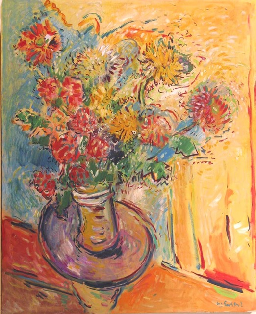 Wayne Ensrud  'Flower Flight', created in 1980, Original Painting Oil.