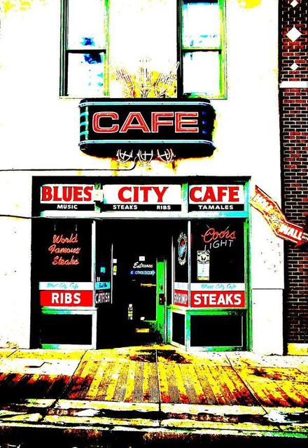 Artist Wayne Wilcox. 'Blues City' Artwork Image, Created in 2005, Original Photography Black and White. #art #artist
