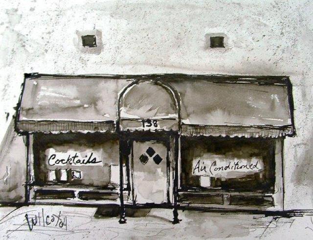 Artist Wayne Wilcox. 'Cocktails Air Conditioned' Artwork Image, Created in 2004, Original Photography Black and White. #art #artist
