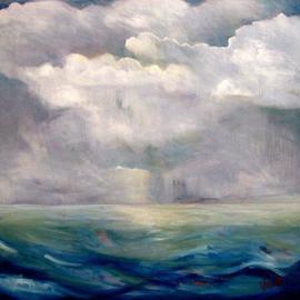 Wayne Wilcox: 'Emerald Coast', 2004 Oil Painting, Seascape. 