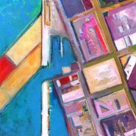Wayne Wilcox: 'Fishermans Wharf', 2003 Acrylic Painting, Landscape. 
