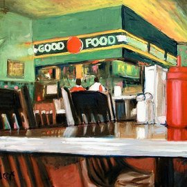 Wayne Wilcox: 'Interior', 2007 Oil Painting, Interior. Artist Description: Dyers Restaurant Memphis...