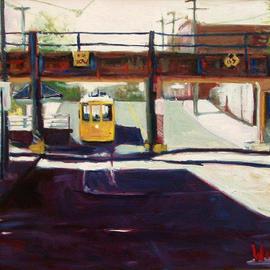 Wayne Wilcox: 'South Main Street Memphis', 2005 Oil Painting, Cityscape. 