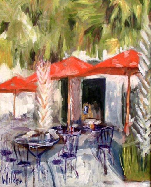 Artist Wayne Wilcox. 'Watercolor Cafe' Artwork Image, Created in 2005, Original Photography Black and White. #art #artist