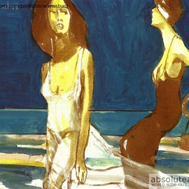 2 Women On The Beach By Harry Weisburd