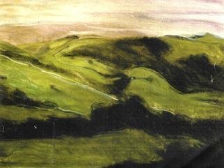 Harry Weisburd: '2 earth goddess hills', 2015 Watercolor, Abstract Landscape. Myths: Chinese Yin and Yang, Feminine forms hidden in landscape ...