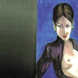 Bare Breasted Woman In Violet Dress, Harry Weisburd
