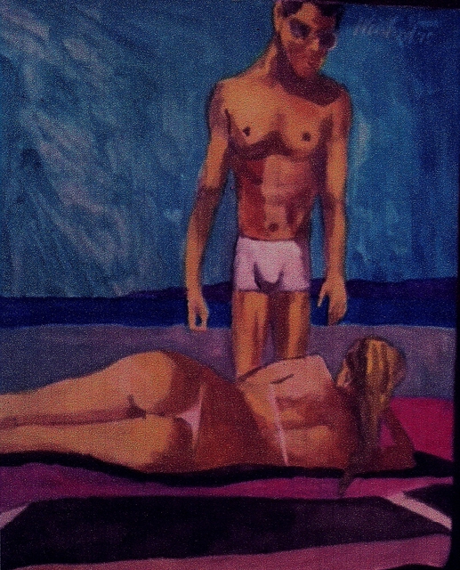 Harry Weisburd  'Blonde In Bikini On Beach ', created in 2015, Original Pottery.