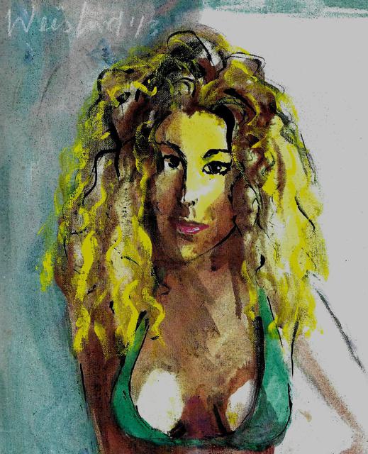 Artist Harry Weisburd. 'Blonde Jennifer' Artwork Image, Created in 2013, Original Pottery. #art #artist