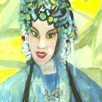 Chinese Opera Singer Dressed in Blue 11 By Harry Weisburd