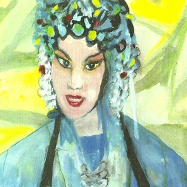 Chinese Opera Singer Dressed in Blue 11 By Harry Weisburd