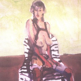 Harry Weisburd: 'Figure on Zebra Chair', 2002 Other Painting, Erotic. Artist Description: I' m tired of STUDIO NUDES- - GIVE ME EROTIC WOMEN EROTICALLY DRESSED...