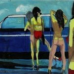Girls Buying Used Car Kicking The Tires By Harry Weisburd