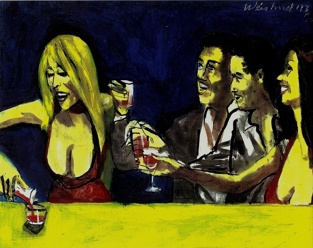 Artist Harry Weisburd. 'Happy Hour With Friends' Artwork Image, Created in 2015, Original Pottery. #art #artist