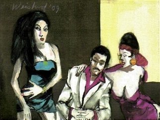 Harry Weisburd: 'Jealousy', 2009 Watercolor, Erotic.  Watercolor on canvas12 in wide x 9 inche high ...