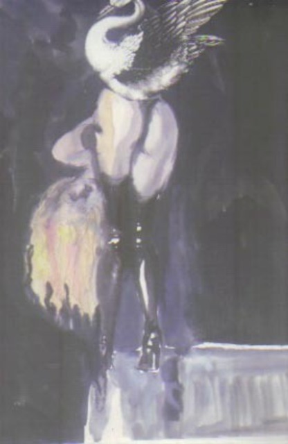 Artist Harry Weisburd. 'Leda And The Swan' Artwork Image, Created in 2006, Original Pottery. #art #artist