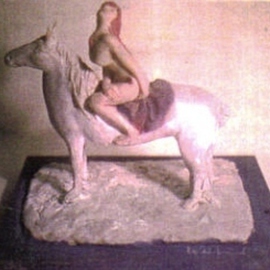 Harry Weisburd: 'Nude on Horse', 2001 Ceramic Sculpture, Animals. Artist Description:  Nude on Horse Ceramic sculpture ...