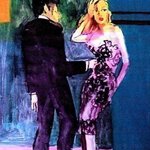 See Thru Black Lace Dress With Man By Harry Weisburd