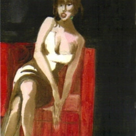 Woman In A Red Chair, Harry Weisburd