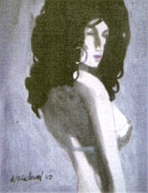 Artist Harry Weisburd. 'Woman With Dark Hair' Artwork Image, Created in 2009, Original Pottery. #art #artist