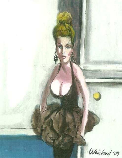Harry Weisburd  'Woman In Black Dress', created in 2010, Original Pottery.