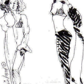 Woman in Zebra Tights By Harry Weisburd