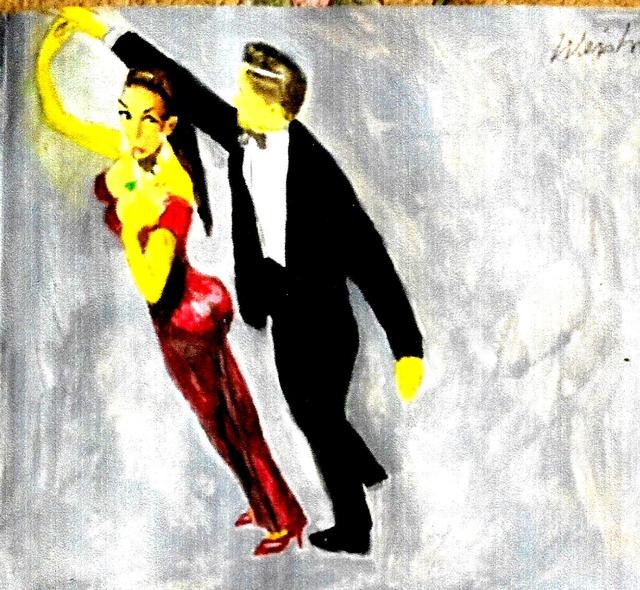 Artist Harry Weisburd. 'Ballroom Dancers' Artwork Image, Created in 2017, Original Pottery. #art #artist