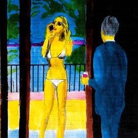 bikini babe with cell phone By Harry Weisburd