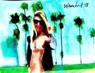 Harry Weisburd: 'california dreamin 2', 2020 Watercolor, Figurative. Sexy woman in Bikini in California ...