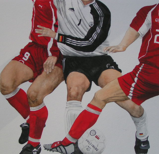 Artist Pim Van Der Wel. 'Soccermatch' Artwork Image, Created in 2006, Original Watercolor. #art #artist