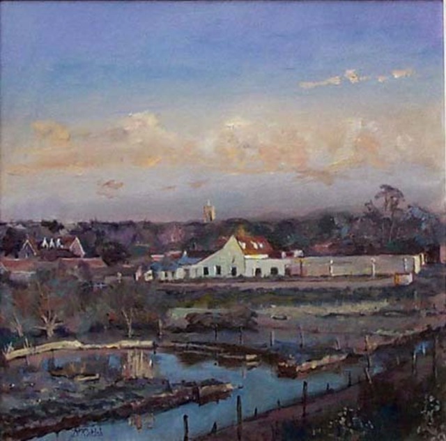 David Welsh  'Blakeney Village', created in 2009, Original Painting Oil.